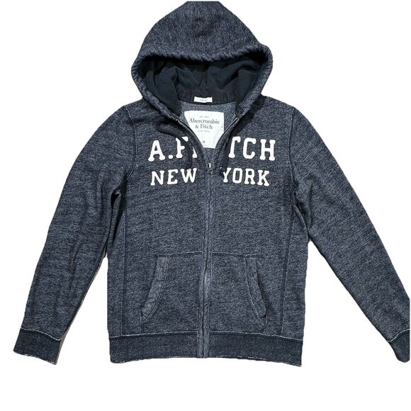 Y2K Abercrombie & Fitch Muscle Grunge Skateboard Mens Medium Zip Up Hoodie - Picture 3 of 9